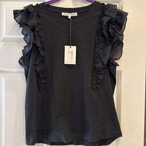 NWT Melissa Nepton Marbella Top Black Size M